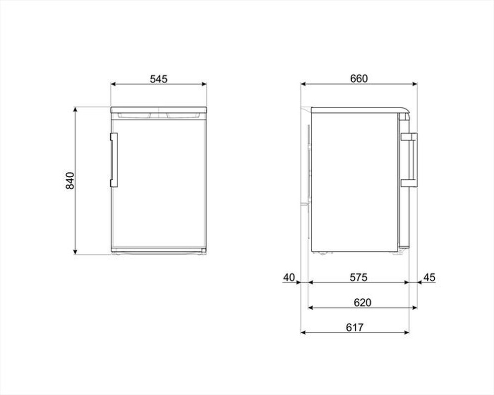 "SMEG - Frigorifero sotto-tavolo FA120E Classe E 120lt-bianco"