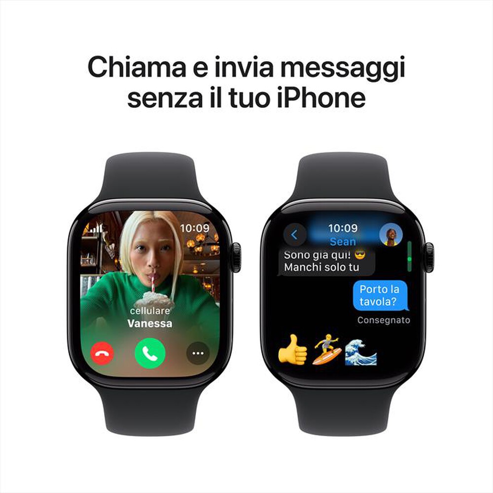 "APPLE - Watch Series 10 GPS + Cellular 46mm Alluminio-Jet Black Sport Band Nero M/L"