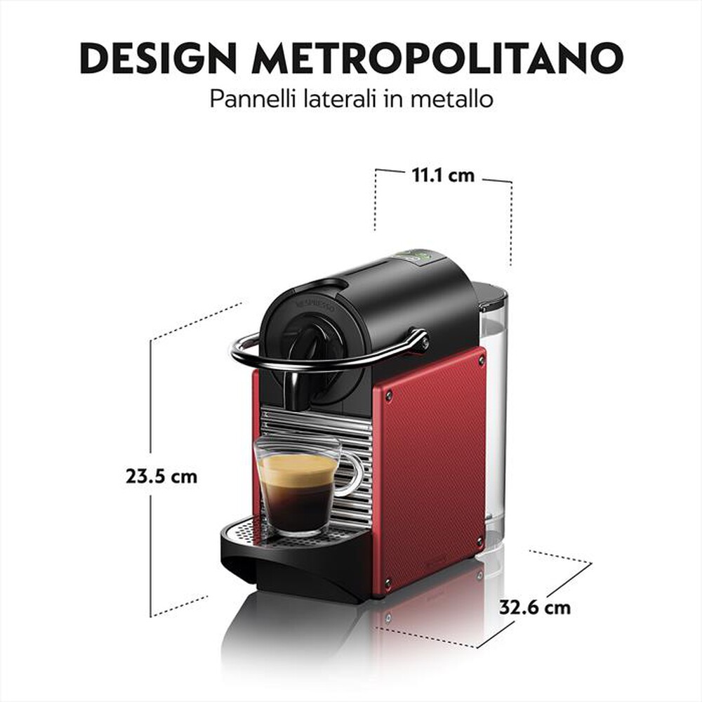"DE LONGHI - PIXIE REFRESH NESPRESSO EN124.R MACCHINA PER CAFFÈ-Rosso"