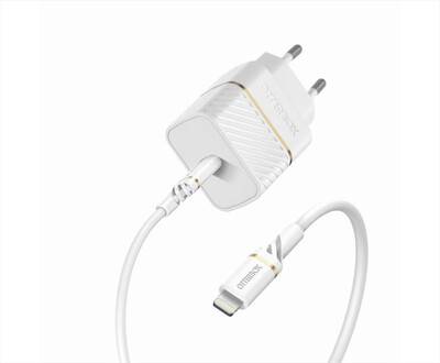 OTTERBOX - CARICATORE DA MURO USB-C 20W + CAVO USB-C-LIGHTING-bianco,  OTTERBOX - CARICATORE DA MURO USB-C 20W + CAVO USB-C-LIGHTING-bianco