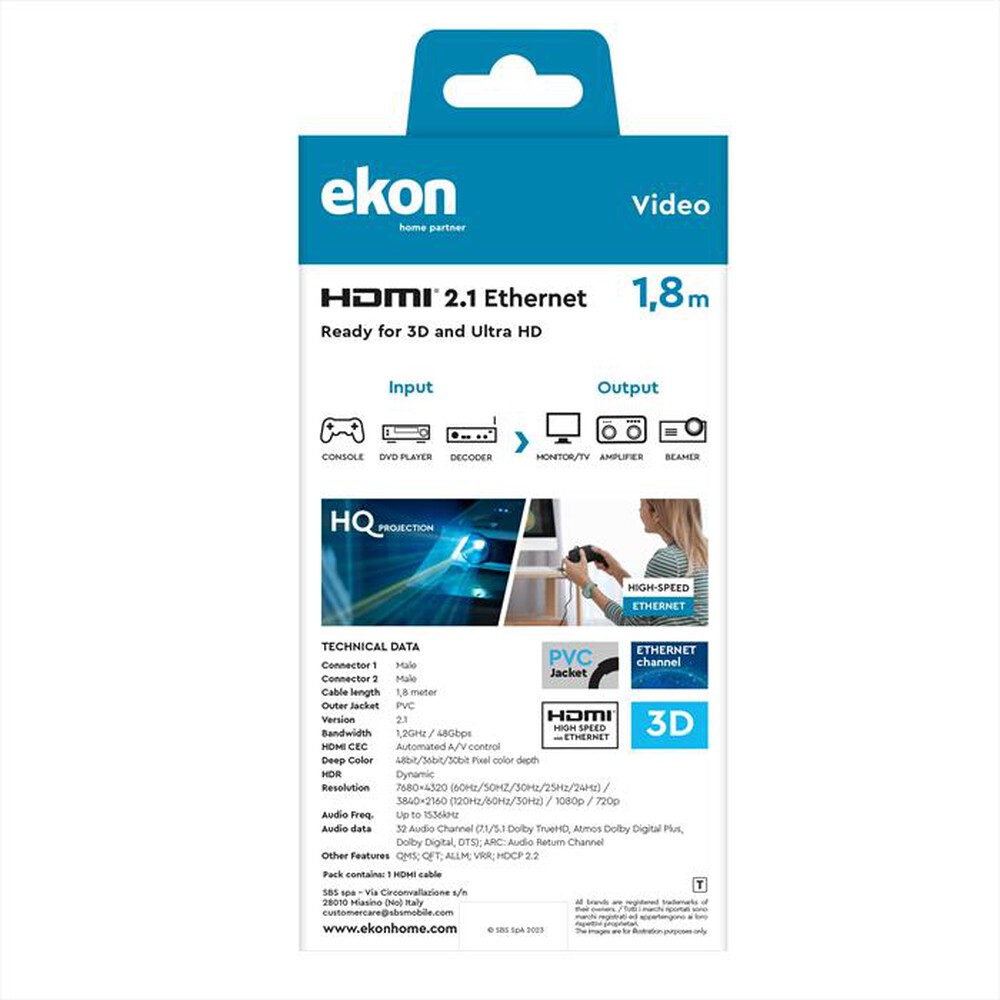 "SBS - ECVHDMI8K18MMK"