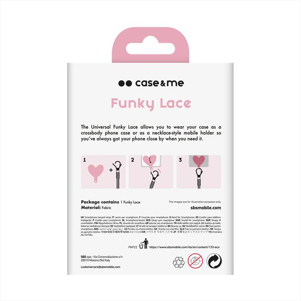 "CASEME - Laccio universale per smartphone CMUNILACEHEART3-Rosa"