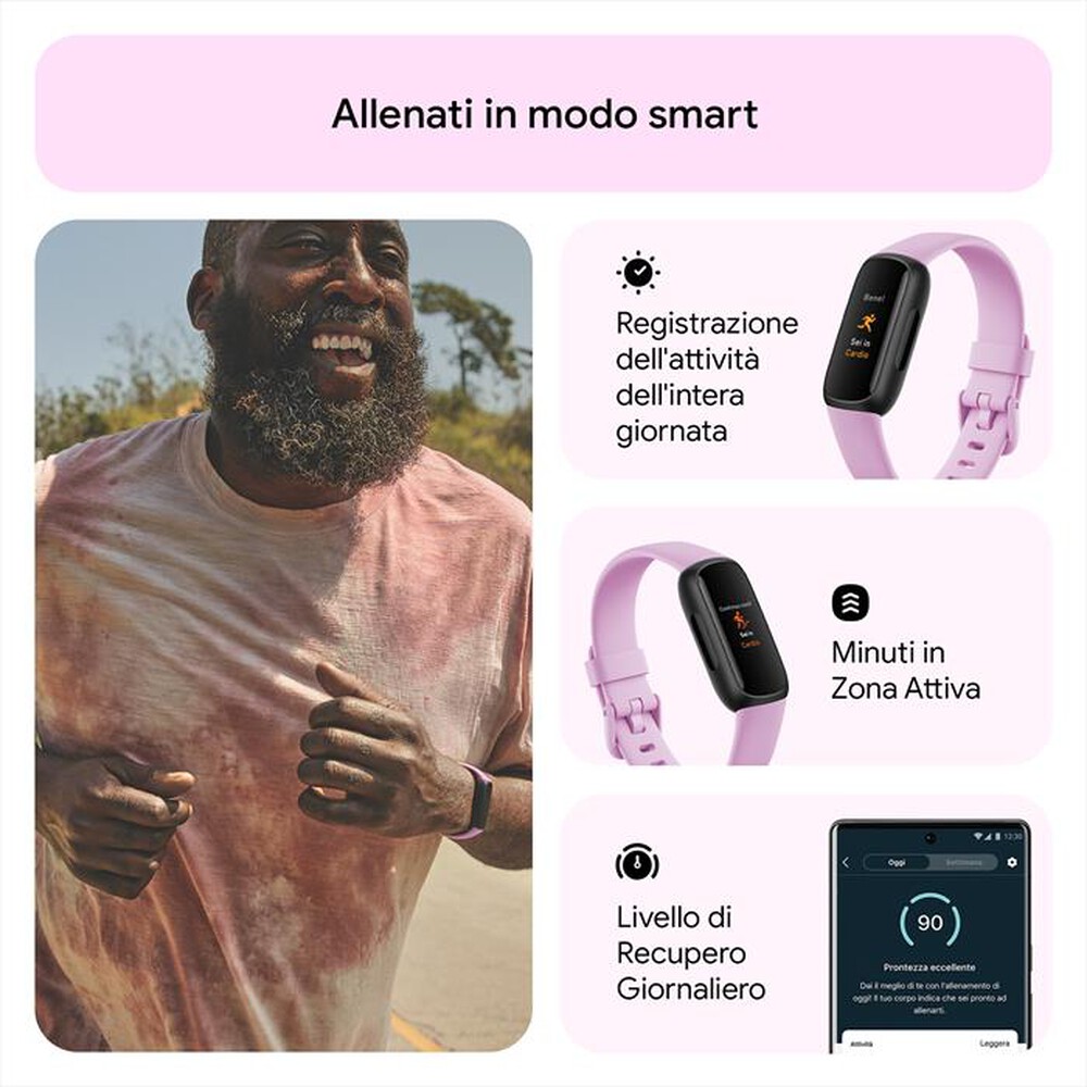 "FITBIT - INSPIRE 3 - FB424BKLV-nero/ lilla tenue"