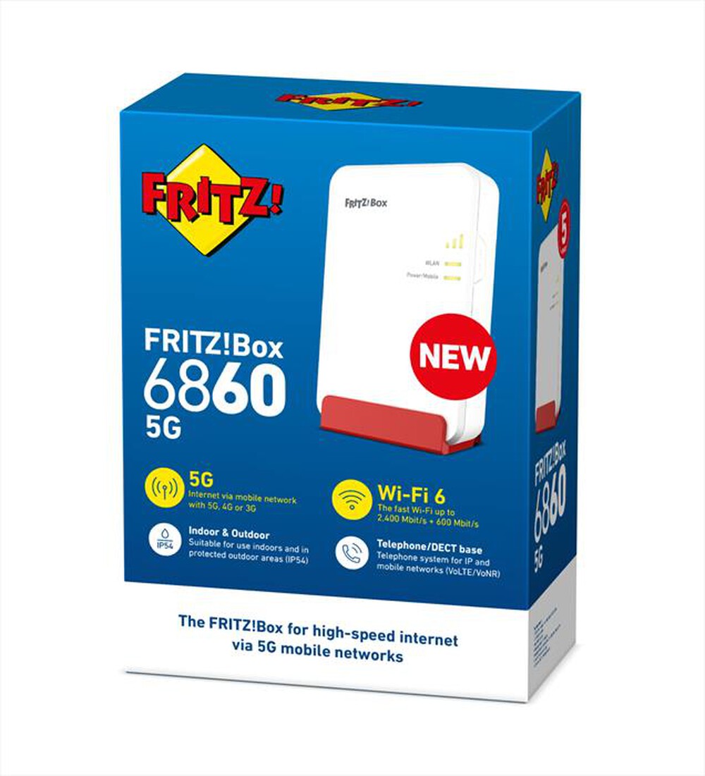Immagine del prodotto FRITZ! - Modem BOX 6860 5G-bianco/rosso