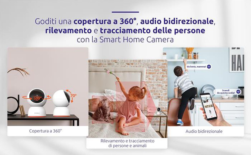 "STRONG - Telecamera Wi-Fi Interno 4K SHC08IR0-W-BIANCO"