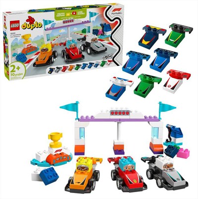 LEGO - DUPLO Auto da corsa e piloti Team F1 - 10445-Multicolore