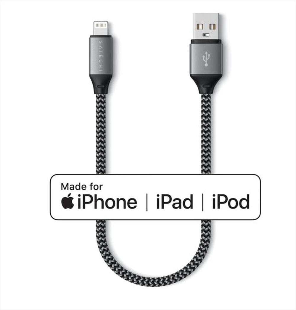 "SATECHI - CAVO USB-A LIGHTNING 25CM-grigio"