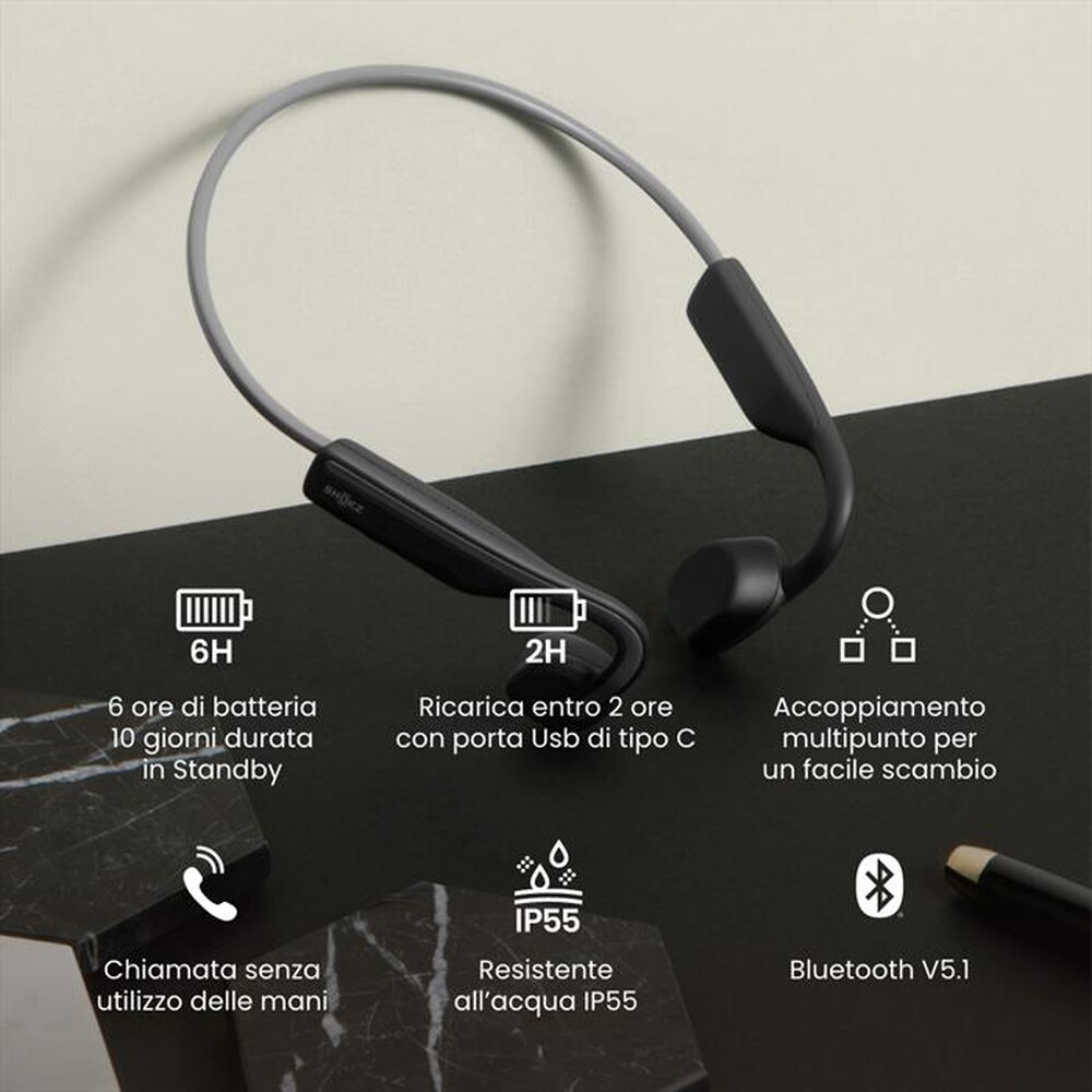 "SHOKZ - Auricolare BT OPENMOVE-Grey"