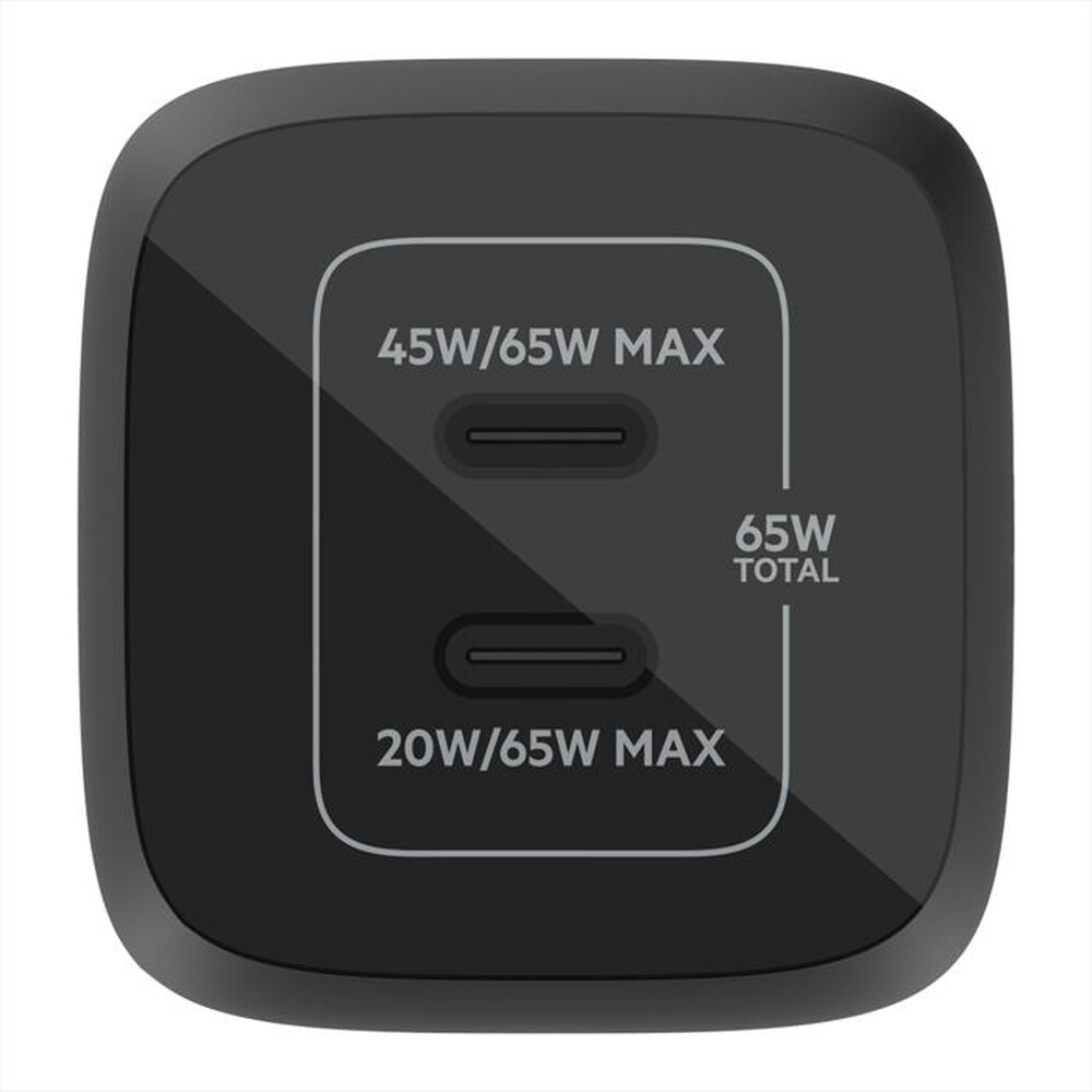 "BELKIN - CARICABATTERIE DA PARETE DOPPIO GAN USB-C PPS 65W-NERO"