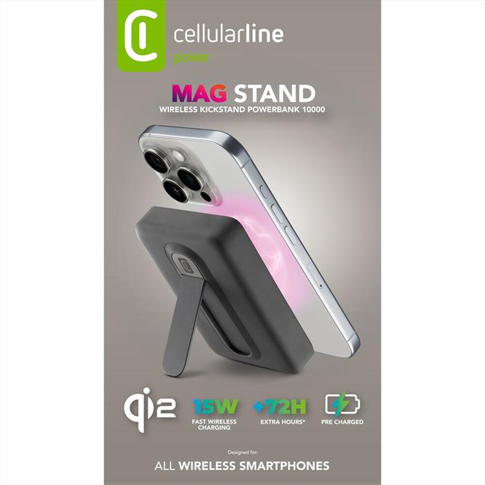 Immagine del prodotto CELLULARLINE - Power bank 10000 mAh MAG 10000 QI2-Nero