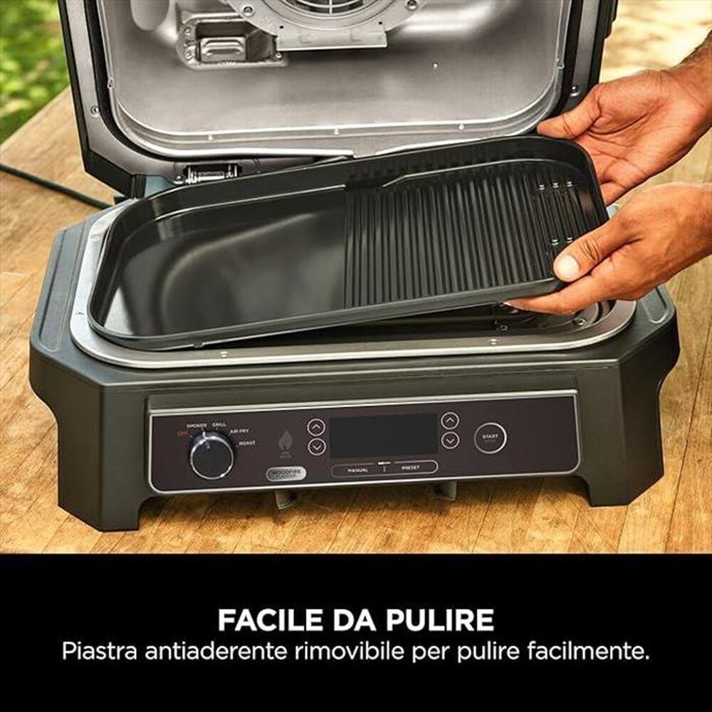 "NINJA - PIASTRA LISCIA E GRIGLIA COMBINATA PER WOODFIRE XL-Nero"