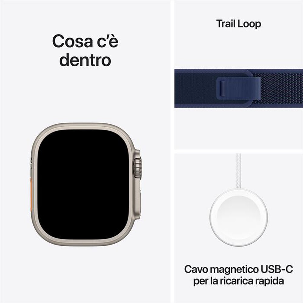 "APPLE - Watch Ultra 2 GPS + Cellular 49mm Titanio-Naturale Alpine Loop Blu - S/M"