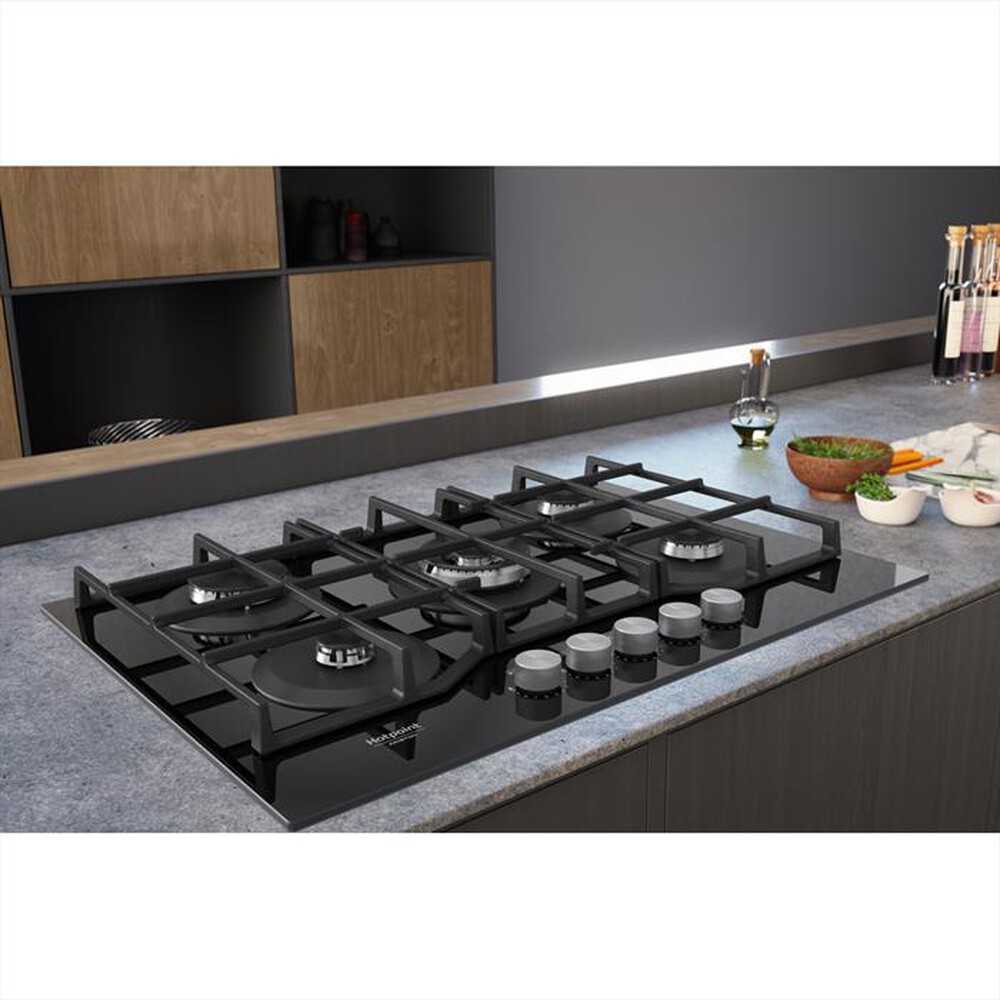 "HOTPOINT ARISTON - Piano cottura a gas HAGS 72F/BK HOB OA 5 fuochi"