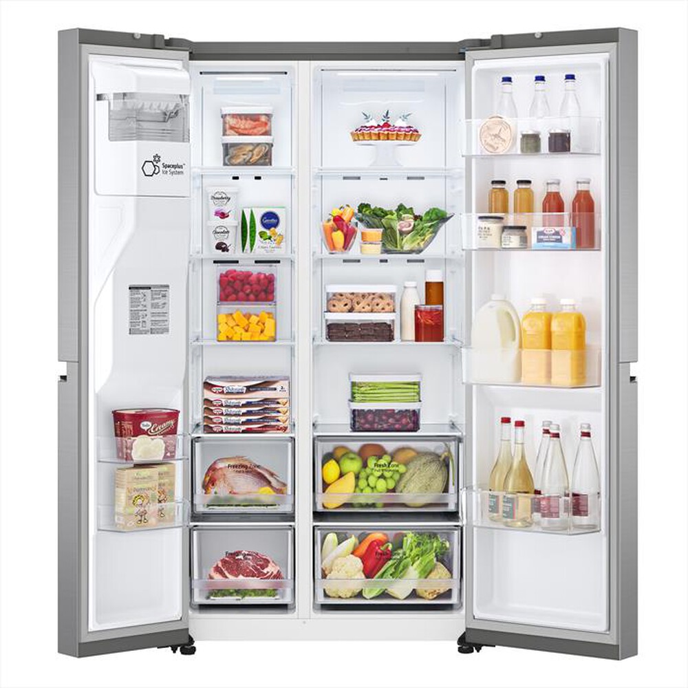 "LG - Frigorifero side by side GSLV70PZTD Classe D 635L-Metallico, Argento"