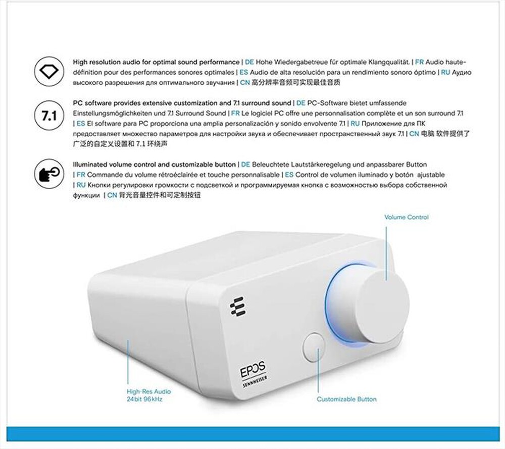 "EPOS SENNHEISER - GSX 300 CONTROL- SNOW EDITION-Bianco"
