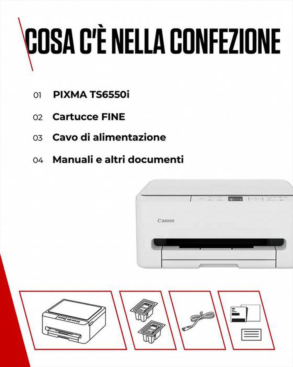 Immagine del prodotto CANON - Multifunzione PIXMA TS6550I-White