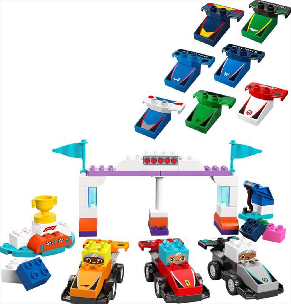"LEGO - DUPLO Auto da corsa e piloti Team F1 - 10445-Multicolore"