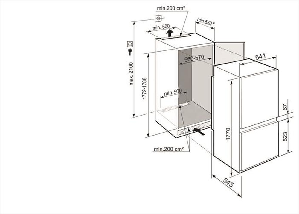 "LIEBHERR - Frigorifero incasso ICSE 5122-20 Classe F 228lt"