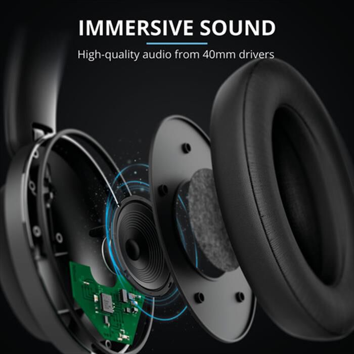 TRUST - EAZE WIRELESS HEADPHONES-Black | Euronics