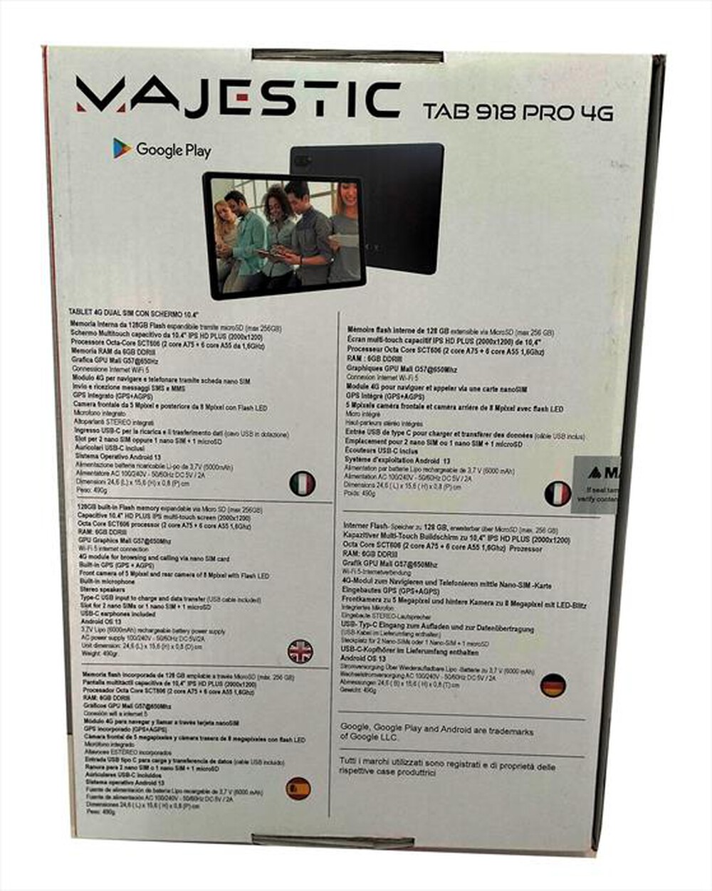 "MAJESTIC - Tablet TAB 918 PRO 4G-BLU"