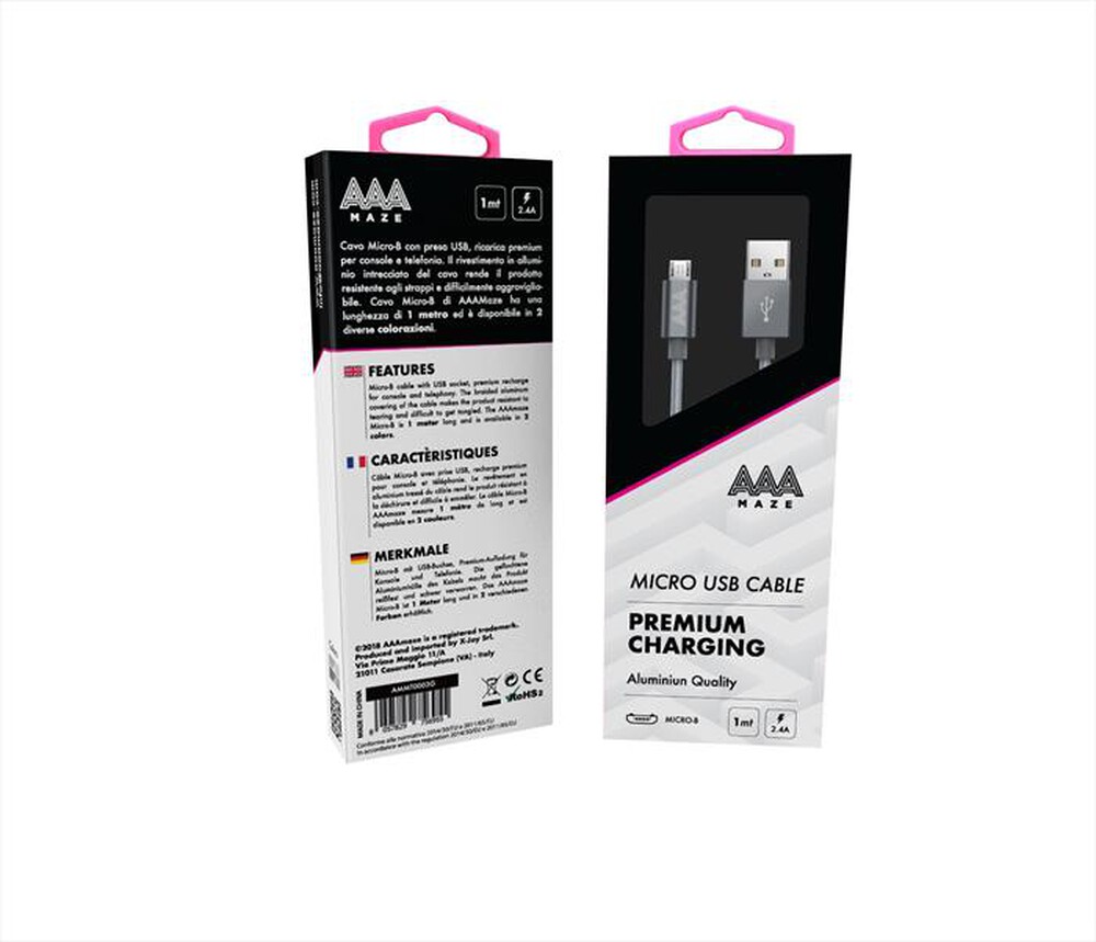 Immagine del prodotto AAAMAZE - MICRO USB CABLE 1M-Grey