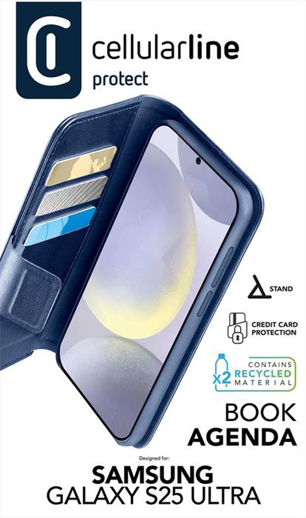 Immagine del prodotto CELLULARLINE - Custodia a libro BOOK AGENDA per Galaxy S25 Ultra-Blu