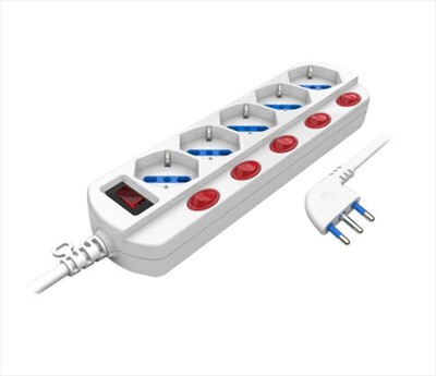 NOVALINE - Presa multipla con interruttore master CEK05Y-Bianco