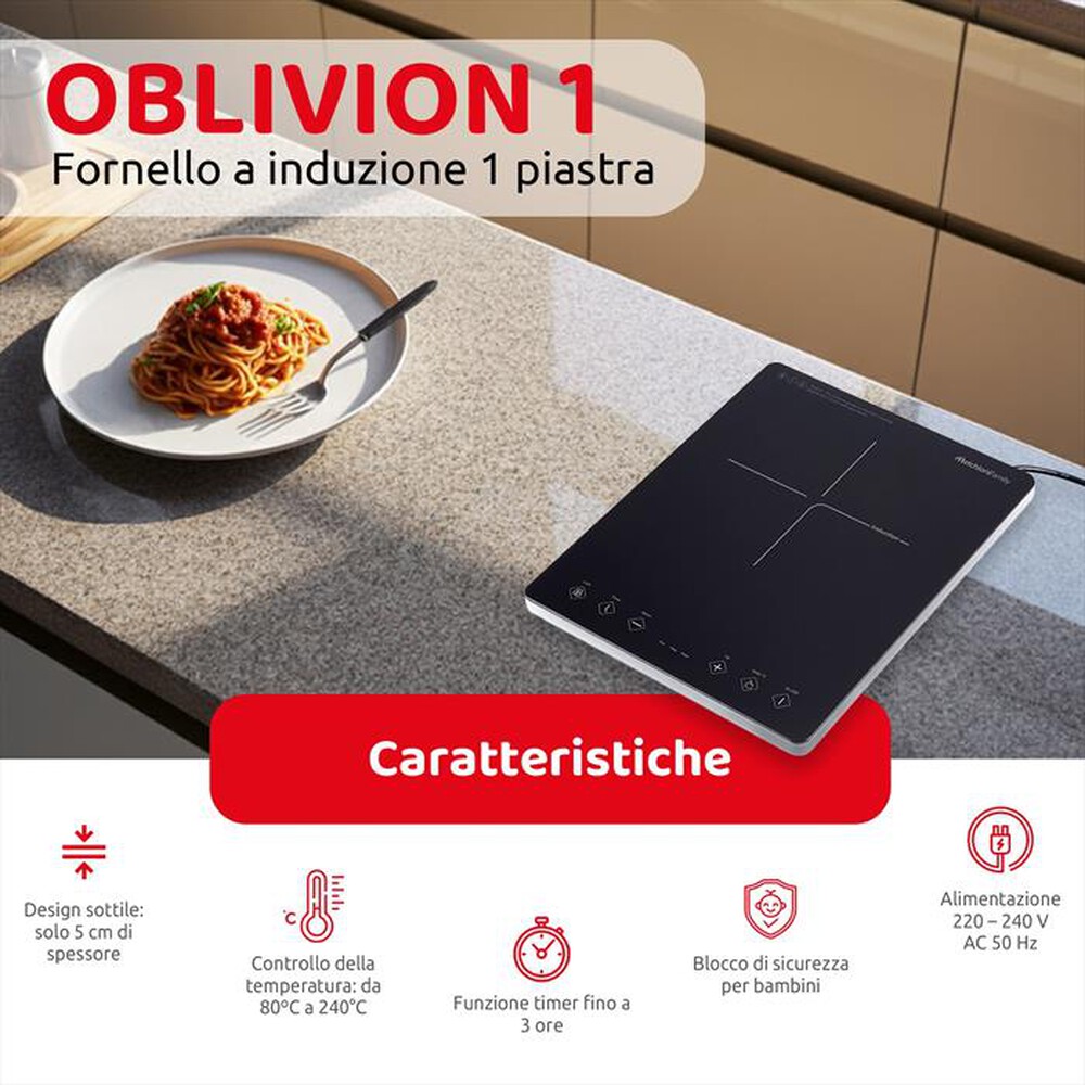 Immagine del prodotto MELCHIONI FAMILY - Piastra a induzione 1 fuoco OBLIVION 1-nero