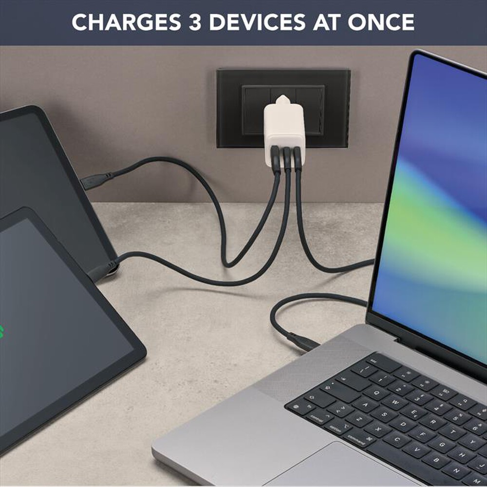 Immagine del prodotto CELLULARLINE - Caricatore da rete MULTIPOWER TRIO PORT 65W-White