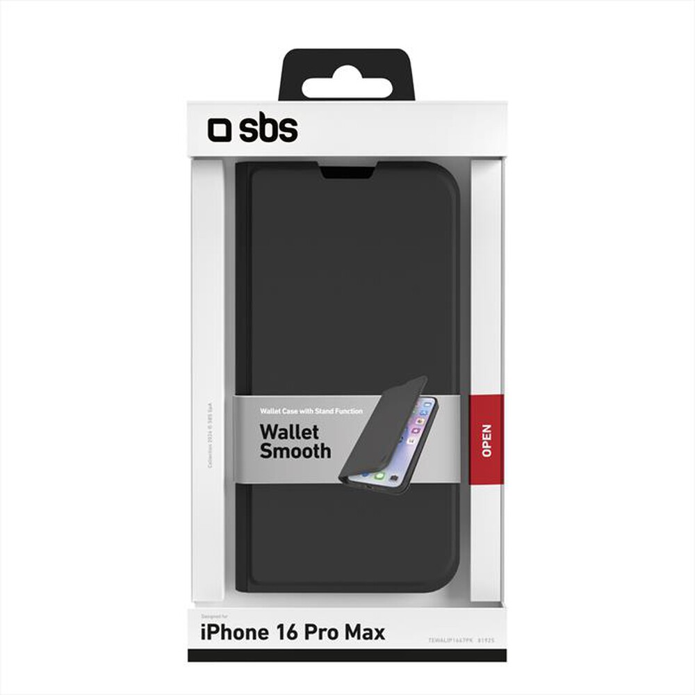 "SBS - Cover Wallet iPhone 16 Pro Max TEWALIP1667PK-Nero"