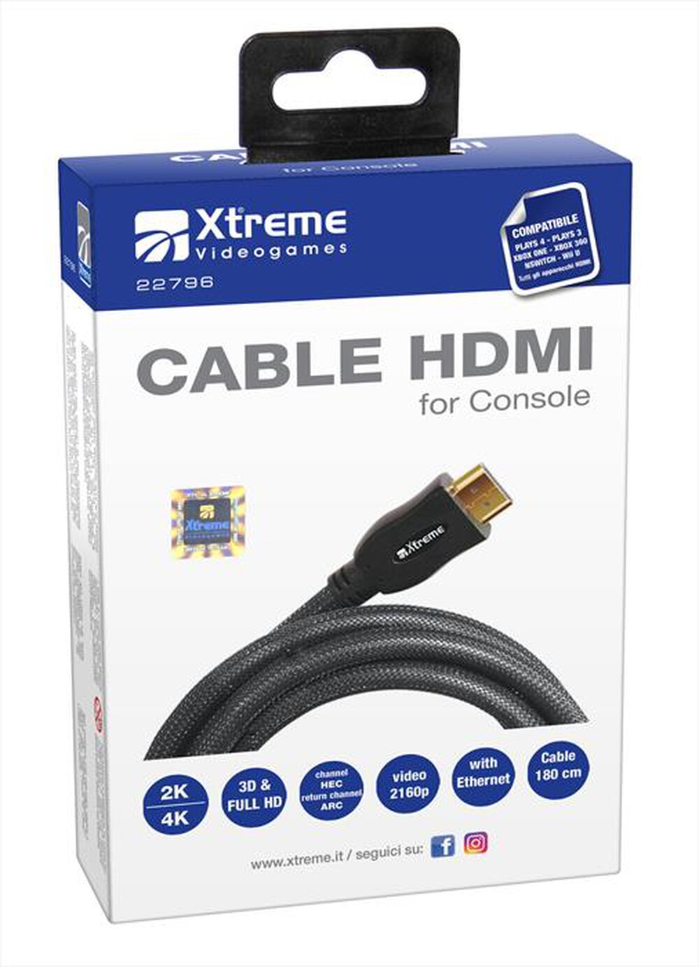 "XTREME - 22796 - PS4 Cavo HDMI 4K"