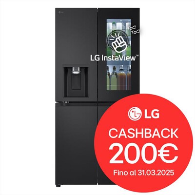 LG - Frigorifero 4 porte GMG860EPBE Classe E 508L-Black