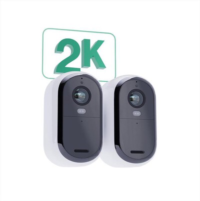 ARLO - Telecamera WiFi senza fili ESSENTIAL2 2K X3-Bianco/Nero