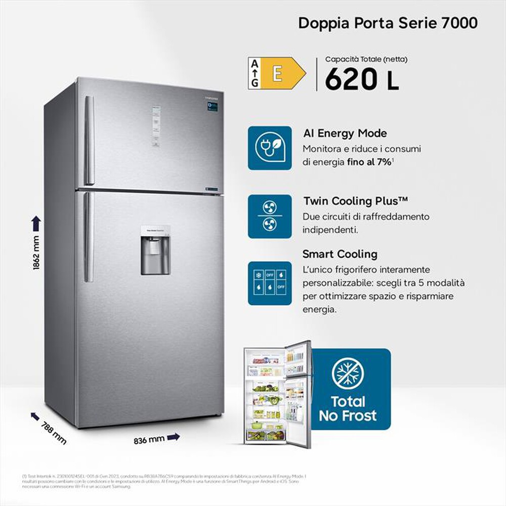 Immagine del prodotto SAMSUNG - Frigorifero 2 porte RT62K711RSL/ES Classe E 620 lt-INOX