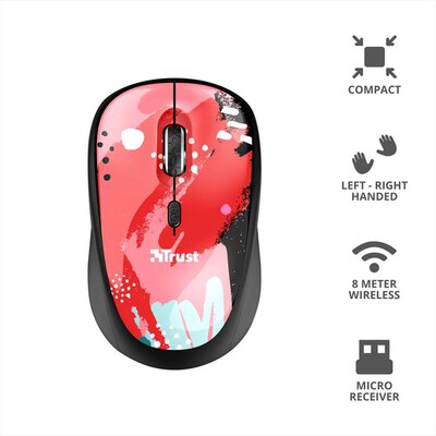 TRUST - YVI WIRELESS MOUSE-Red brush