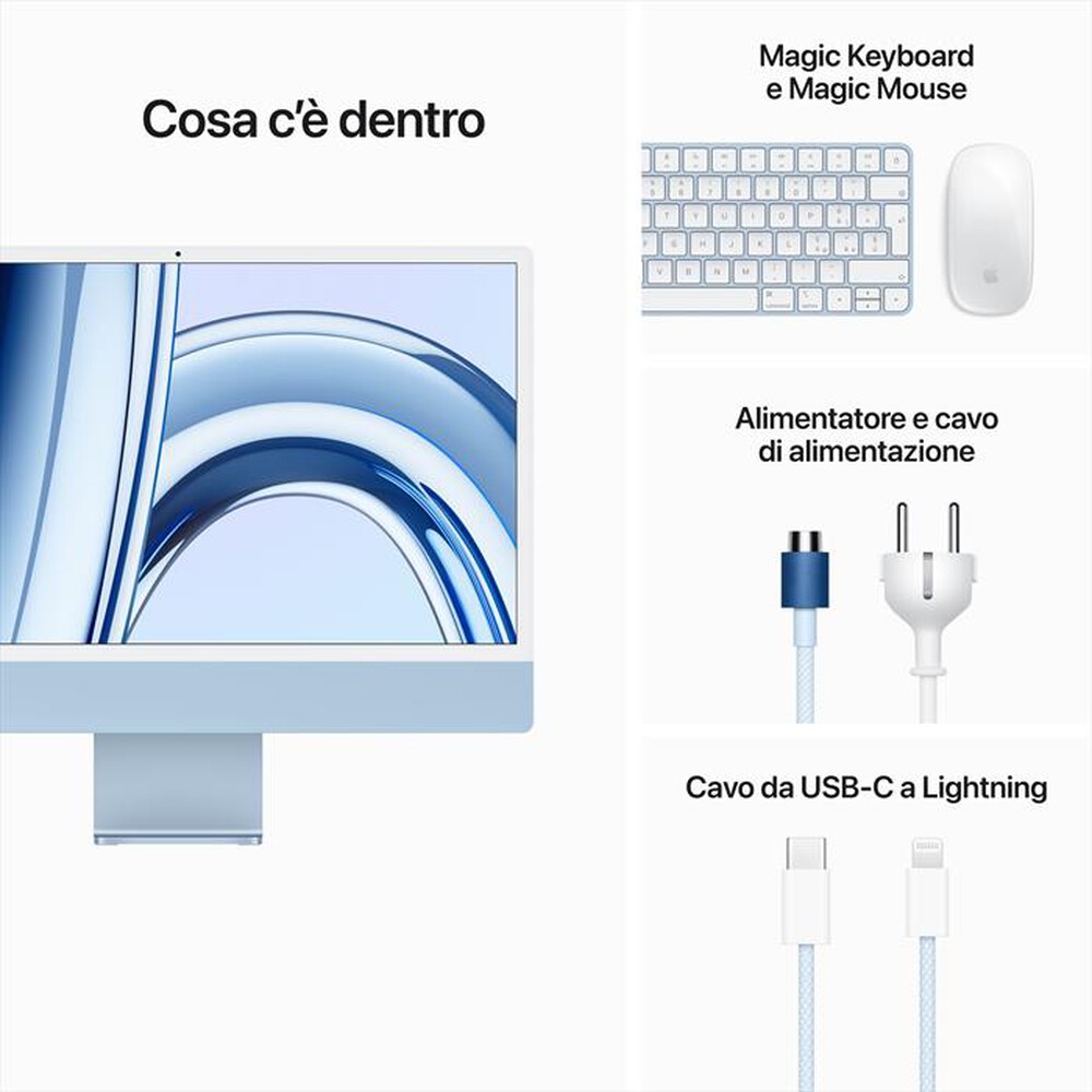 Immagine del prodotto APPLE - IMAC RETINA 24'' 4.5K M3 CORE 8 CPU 10 GPU 256GB-Blu