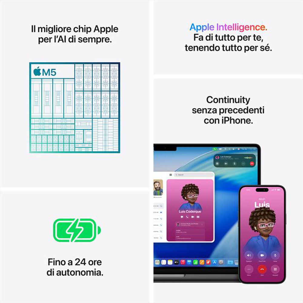 Immagine del prodotto APPLE - MacBook Pro 14" M5 Core 10 CPU 10 GPU 16GB 1TB-Argento
