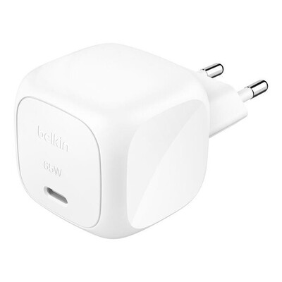 BELKIN - CARICABATTERIA DA PARETE USB-C COMPATTO DA 65 W-Bianco