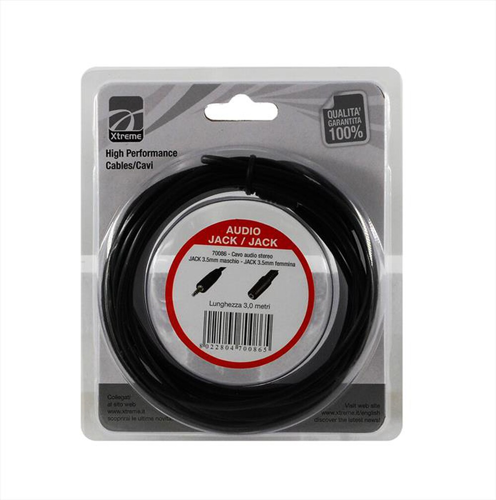 Immagine del prodotto XTREME - CAVO AUDIO JACK 3.5 STEREO-NERO