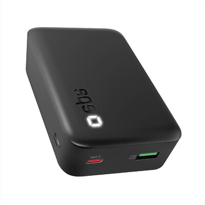 SBS - Powerbank compatto 20000 mAh PD 20W LED-Nera
