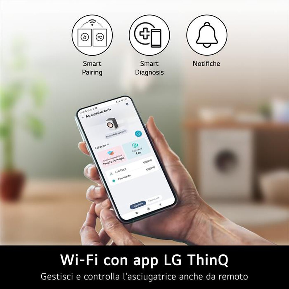 Immagine del prodotto LG - Asciugatrice RH18U8AVCW 18Kg Classe D-Bianco