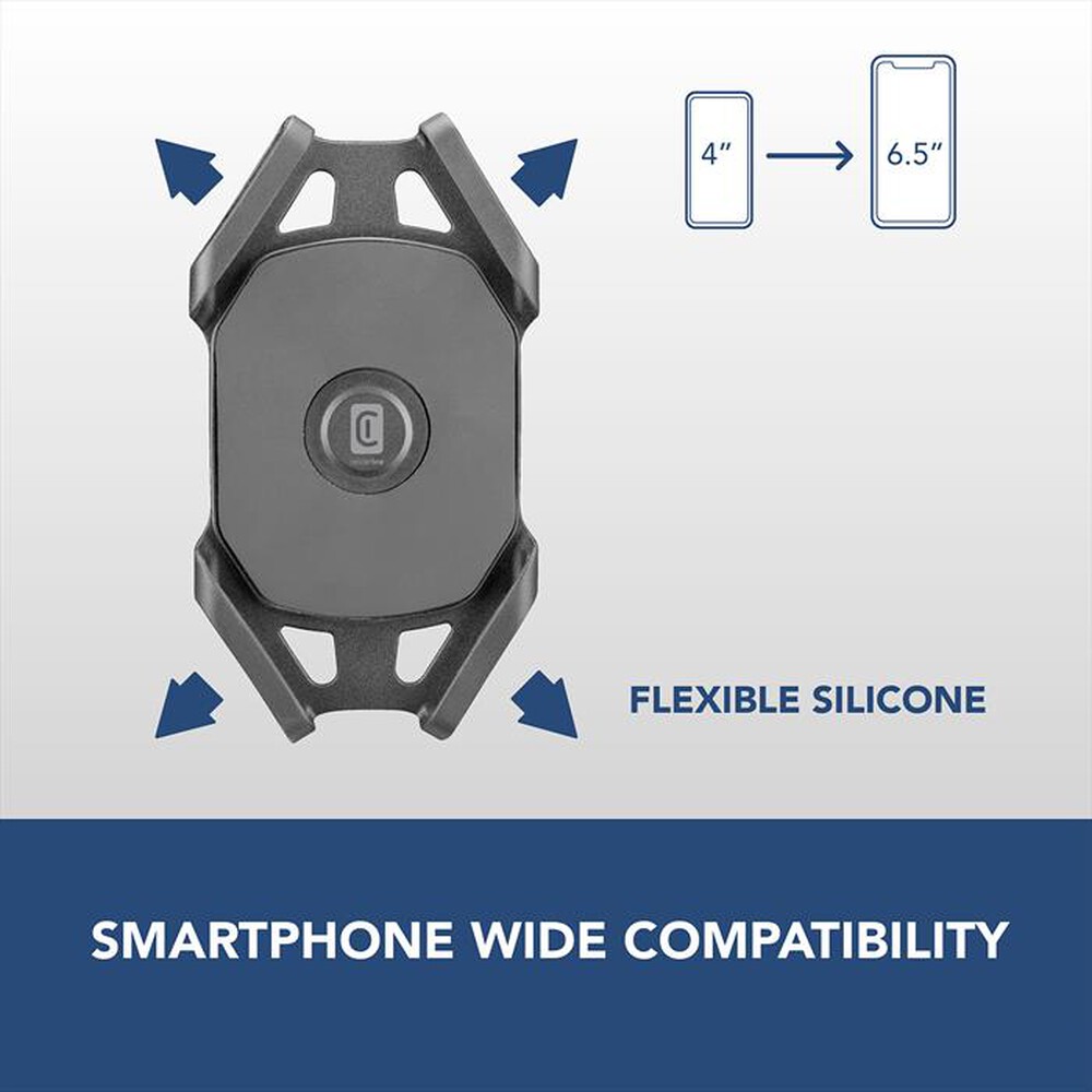 "CELLULARLINE - BIKEHOLDERPROK Supporto da manubrio universale-Nero"