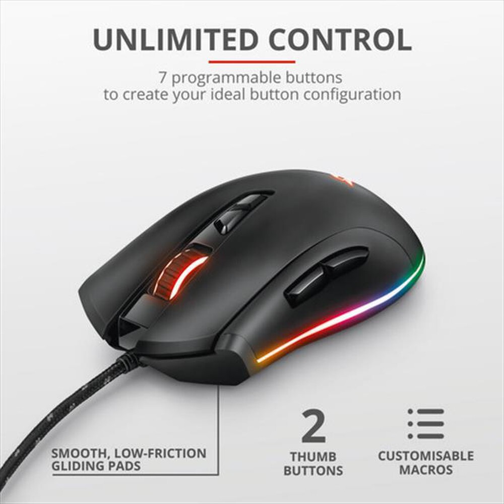 Immagine del prodotto TRUST - GXT900 KUDOS RGB MOUSE-Black RGB