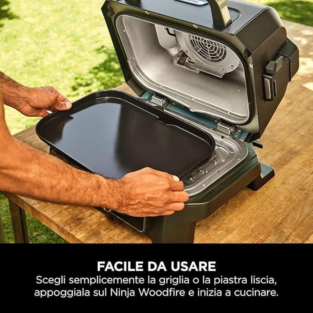 "NINJA - PIASTRA LISCIA PER BBQ ELETTRICO NINJA WOODFIRE XL-Nero"