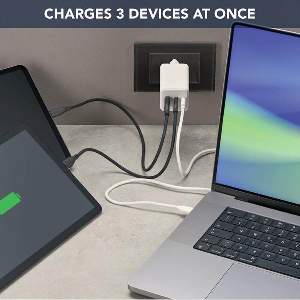 Immagine del prodotto CELLULARLINE - MULTIPOWER 100W KIT ACHKITGAN100WTABW-Bianco