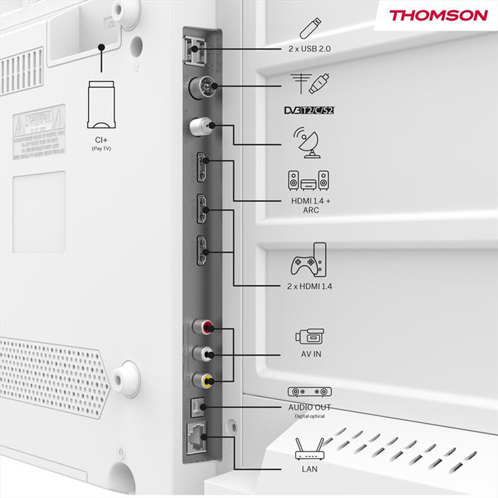 "THOMSON - Smart TV LED HD READY 32\" 32HG2S14W-Bianco"