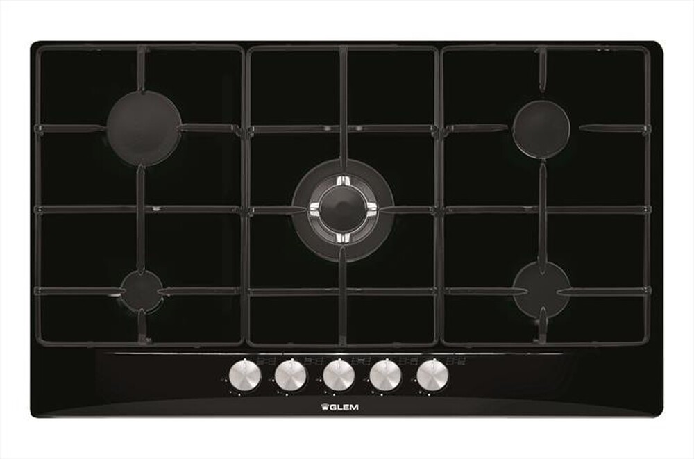 "GLEM GAS - Piano cottura a gas GT955BK 5 fuochi 86cm"