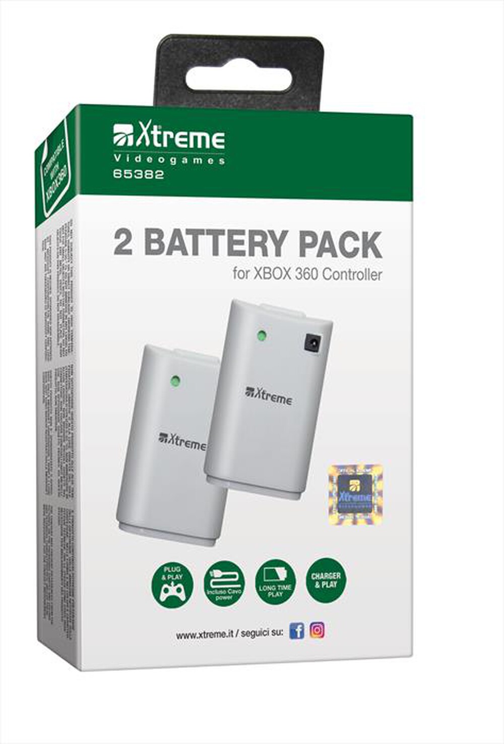 "XTREME - 65382 - Xbox 360 Kit 2 Battery + Power Cable"