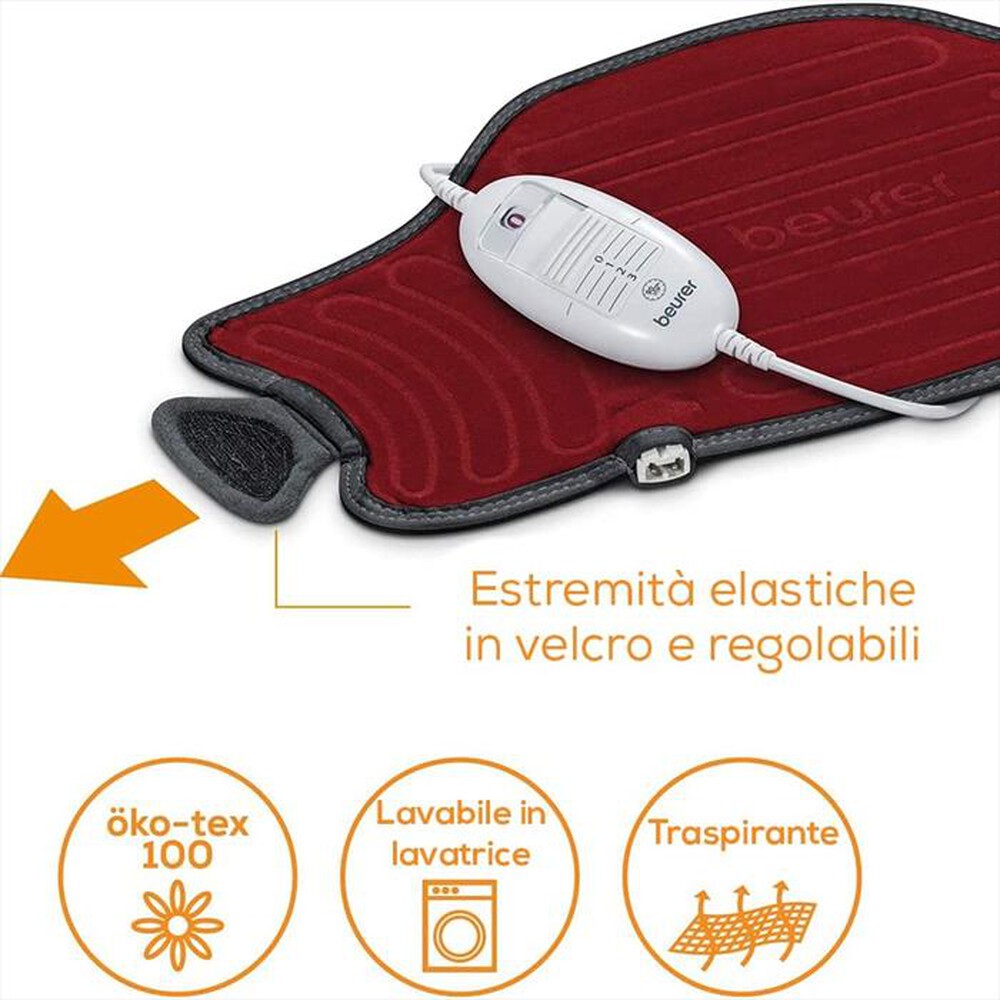 "BEURER - Termoforo singolo HK 55 EASYFIX-Grigio, Rosso"