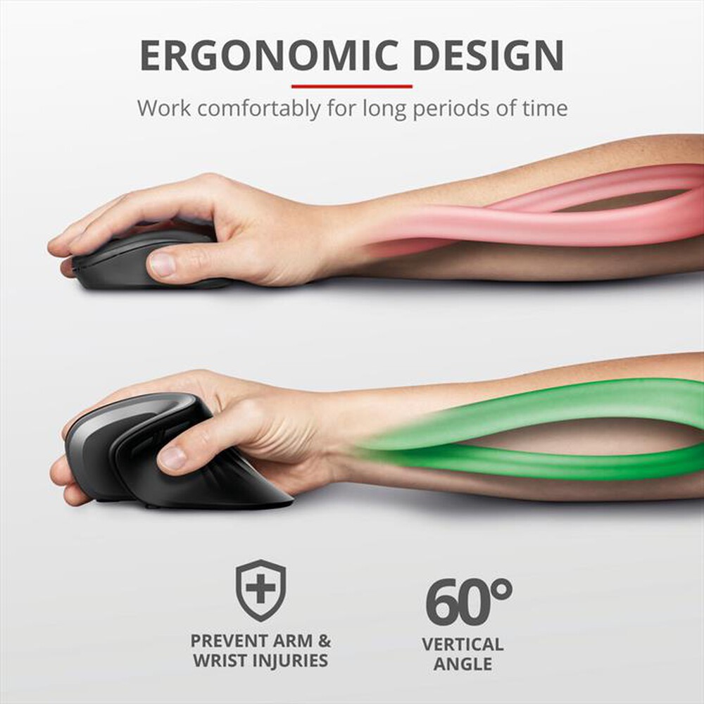 "TRUST - VERRO WIRELESS ERGO MOUSE-Black"